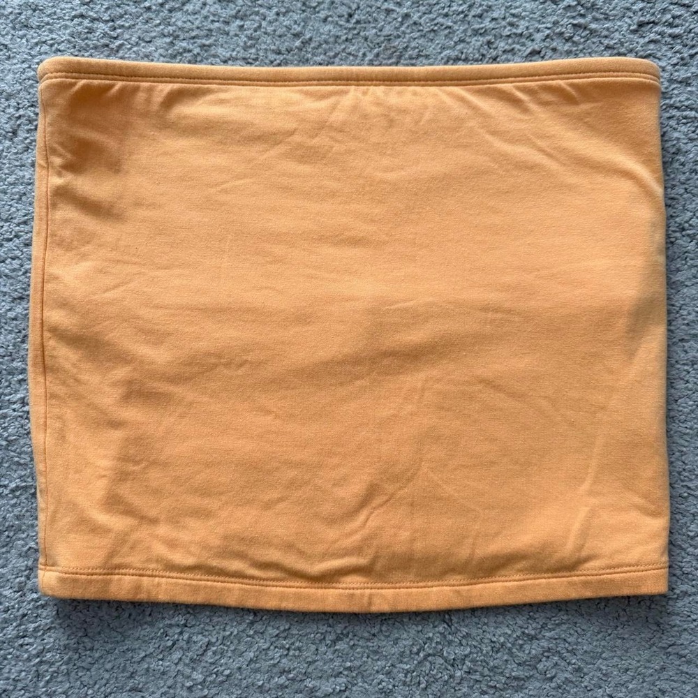 Bright Orange Tube Top With Built-In Bra, Size Large